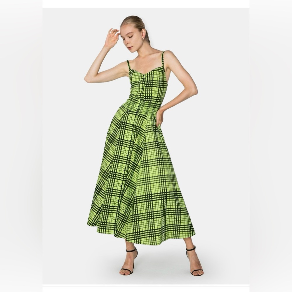 New SWF Kinetic Lime Button Dress. Size XS in Kinetic Lime.
